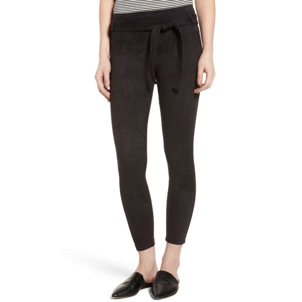David Lerner Elliot Belted Faux Suede Pants
